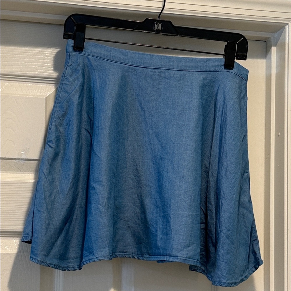 Lulu's Classic Blue Y2K Skater Mini Skirt Side Pockets indie Sleaze Effortless M